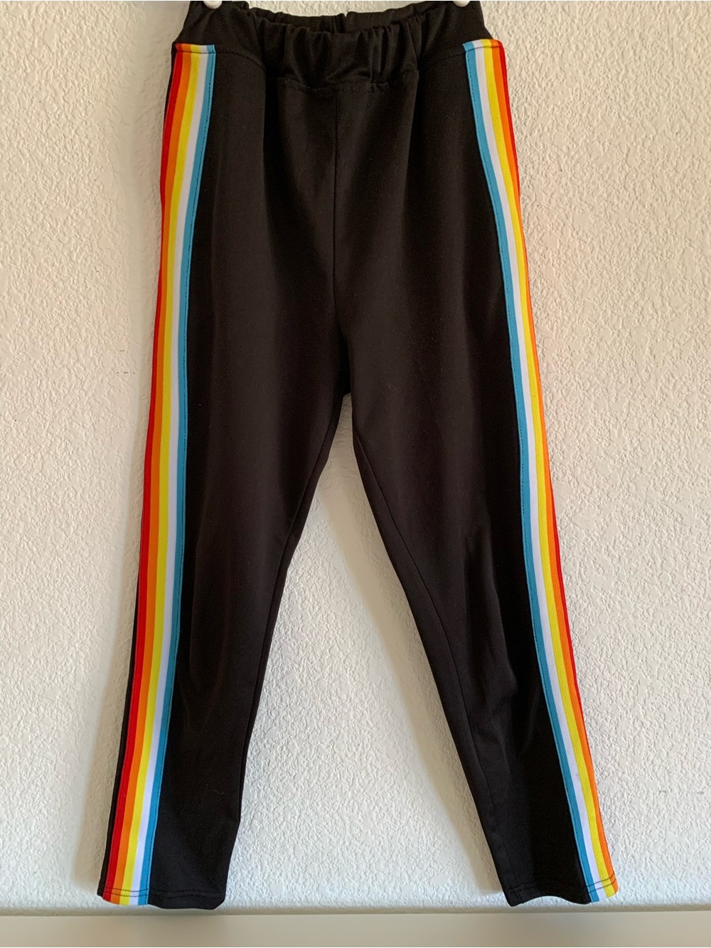Black Pant with Rainbow Side Stripes